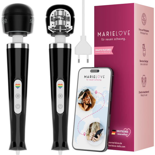 Marielove – Magic Wand Wand Massagegerät – Netzbetrieb – Leistungsstarker Massagestab – Schwarz