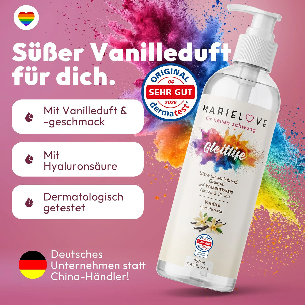 Marielove Gleitlife Vanille Gleitgel auf Wasserbasis, 250 ml