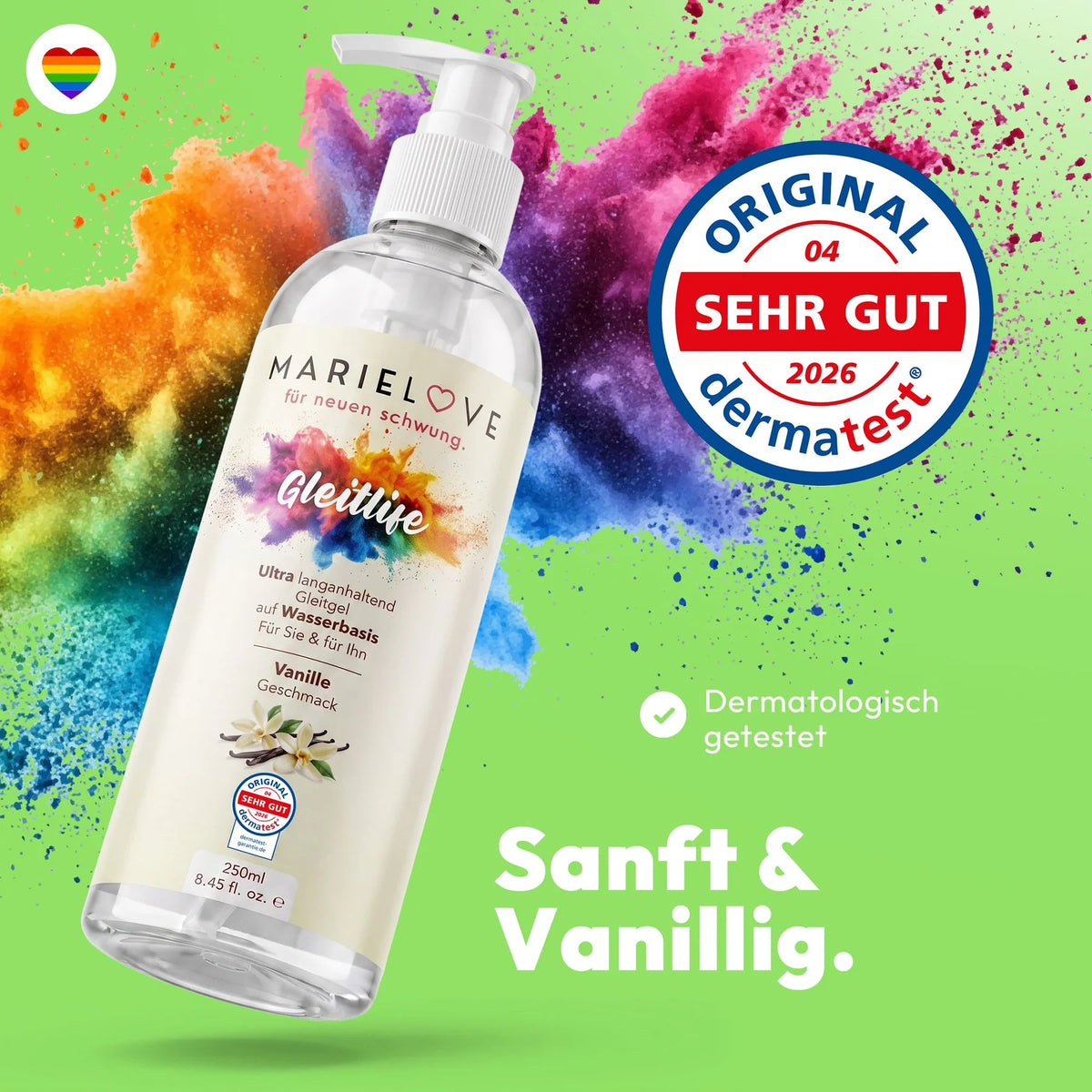 Marielove Gleitlife Vanille Gleitgel auf Wasserbasis, 250 ml