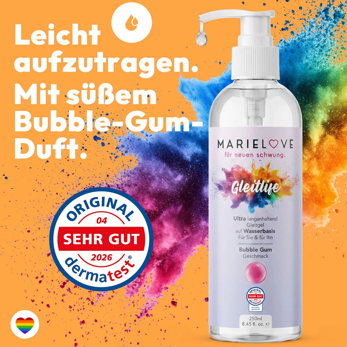 Marielove Gleitlife Bubble Gum Gleitgel auf Wasserbasis, 250 ml