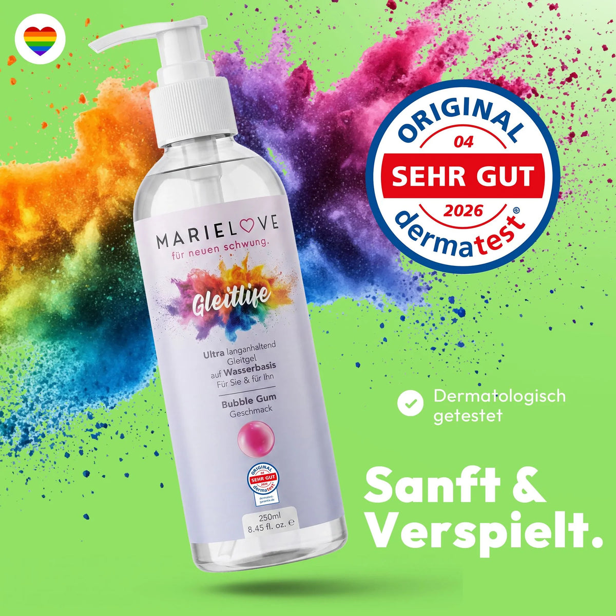 Marielove Gleitlife Bubble Gum Gleitgel auf Wasserbasis, 250 ml