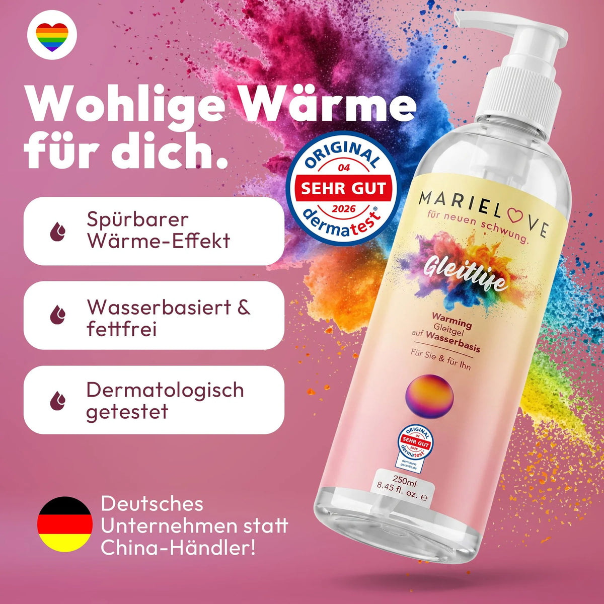 Marielove Gleitlife Warming Gleitgel auf Wasserbasis, 250 ml